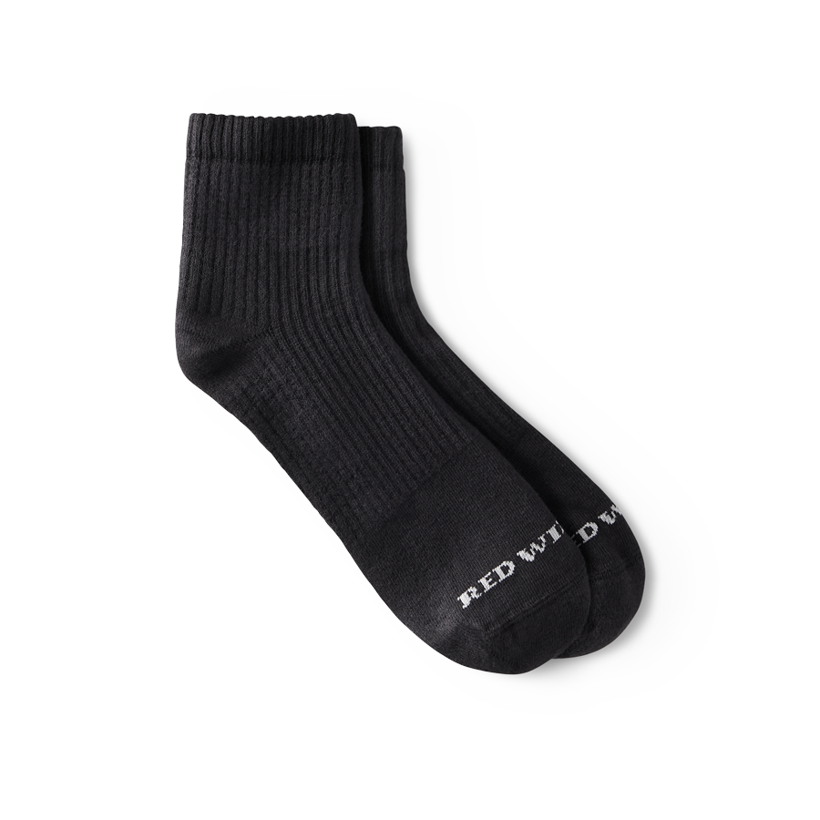 Everyday Work Medium Weight Quarter Crew Sock Black