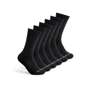 Everyday Work Medium Weight Crew Sock – 6 Pack Black