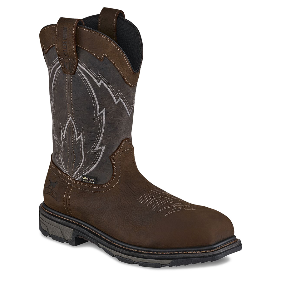 Marshall Men's 11-inch Waterproof Leather Safety Toe Pull-On Boot